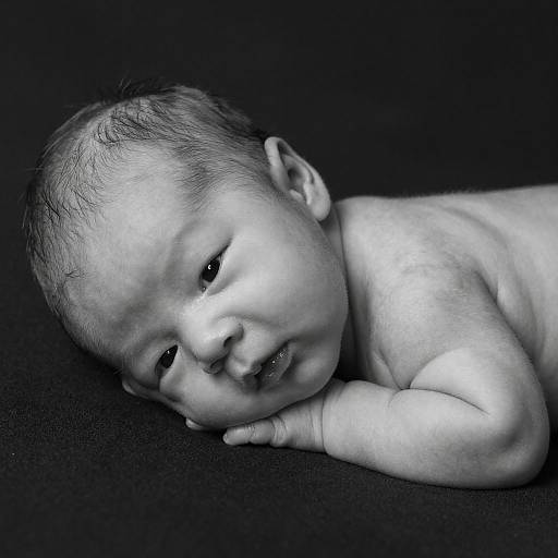 Elegant Black-and-White Newborn Portrait