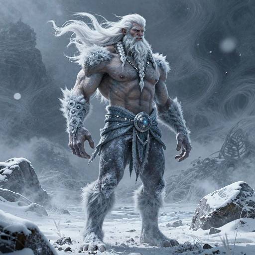 Frost Giant in Icy Tundra