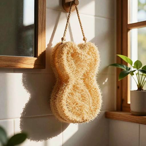 Rustic Bathroom with Natural Loofah