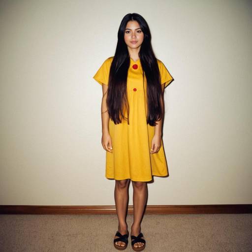 Young Woman in Yellow Dress and Sandals