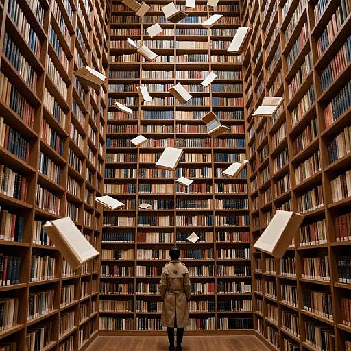 Floating Books in Surreal Library