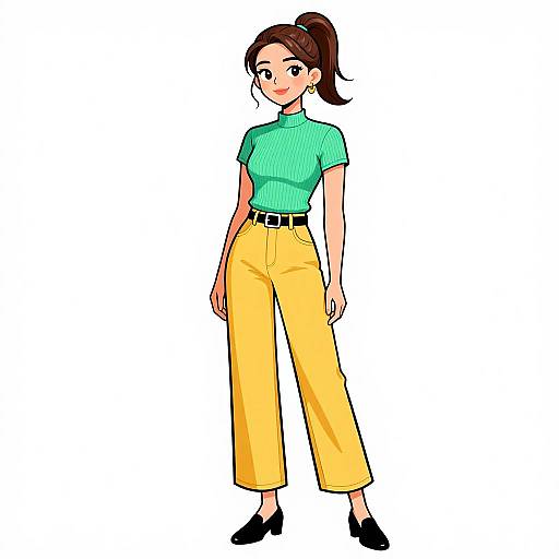 Smiling Woman in Casual Contemporary Outfit