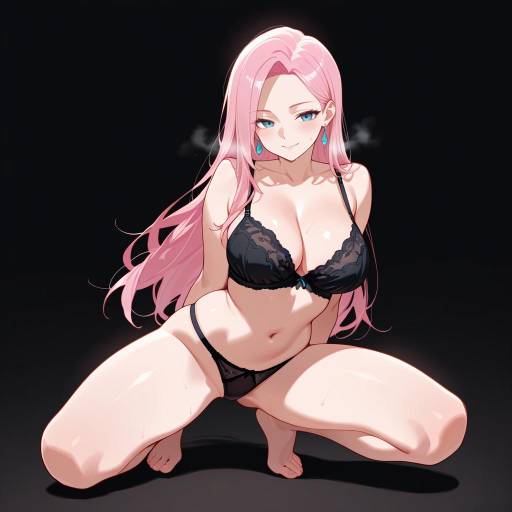 Mystical Girl with Pink Hair and Jewelry