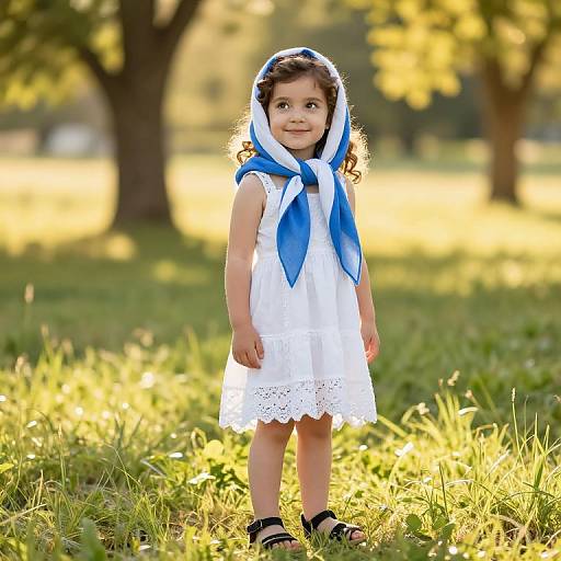 Joyful Girl in Sunny Meadow