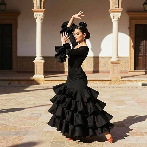 Rene Gruau Flamenco in Seville Courtyard