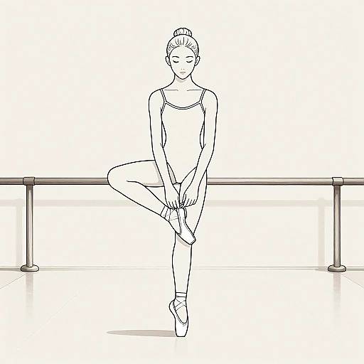 Minimalist Ballerina Line Art
