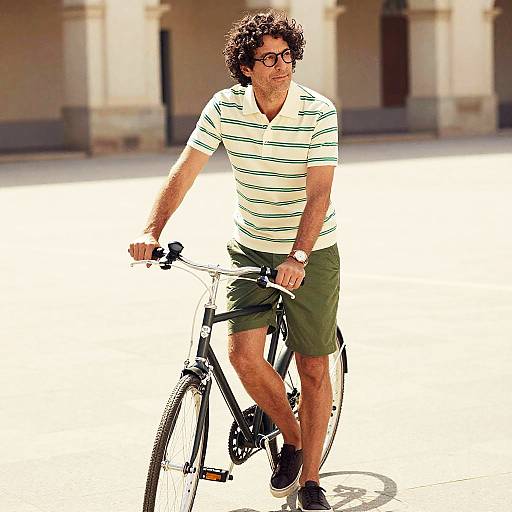 Stylish Middle-Aged Man in Summer Urban Scene