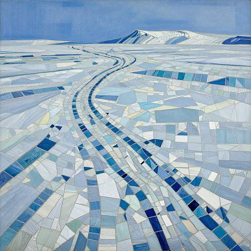 Abstract Permafrost Mosaic Pattern