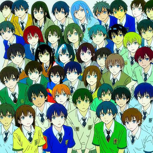 Illustration of Asanaka yomogi, gridman universe in the style of Island (kossori)