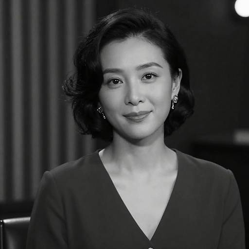 Elegant Woman in Black-and-White Portrait