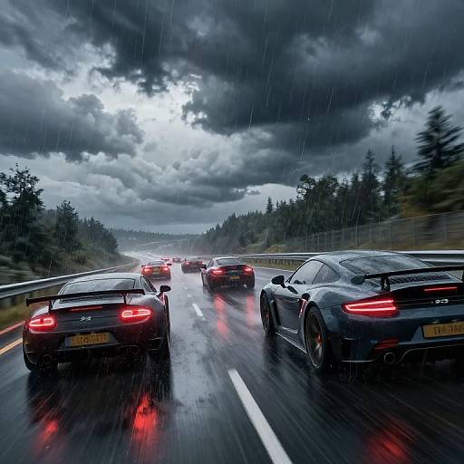 High-Speed Highway Chase Scene