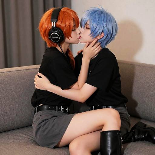 Cozy Yuri Intimacy with Cowboy Shot