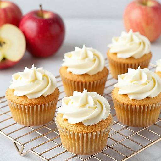 Apple Cupcakes on Gold Rack