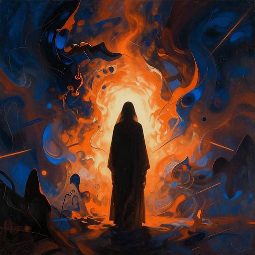 Solitary Figure at Celestial Threshold