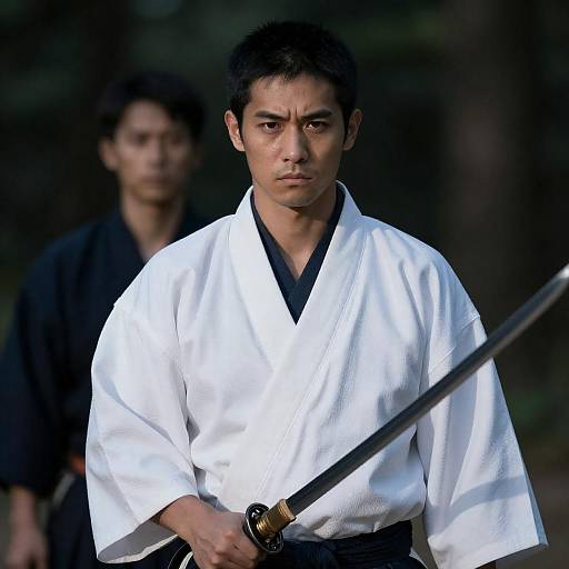 Serious East Asian Man in Kimono