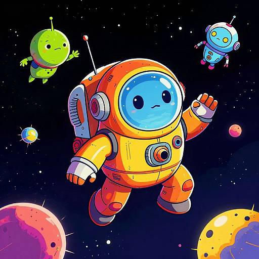 Vibrant Cartoon Space Adventure