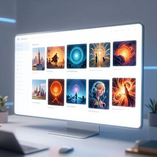 Futuristic AI Art Generator Interface