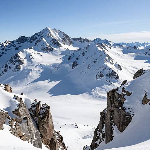 Majestic Snow-Covered Mountain Peaks