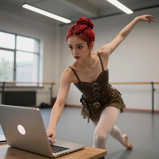 Ballet Beauty in Steampunk Dance Studio