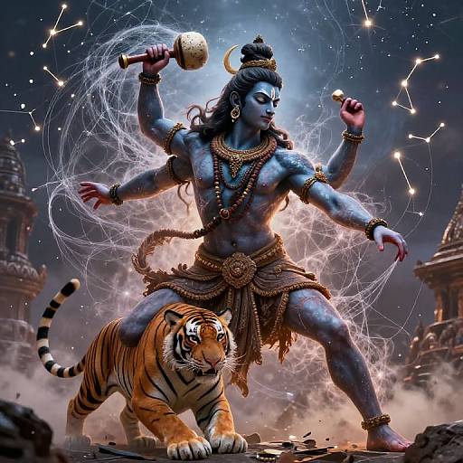 Lord Shiva in Mystical Energy Pose