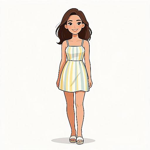 Smiling Woman in Pastel Sundress