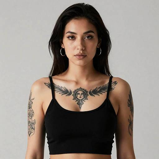 Tattooed Woman with Black Top