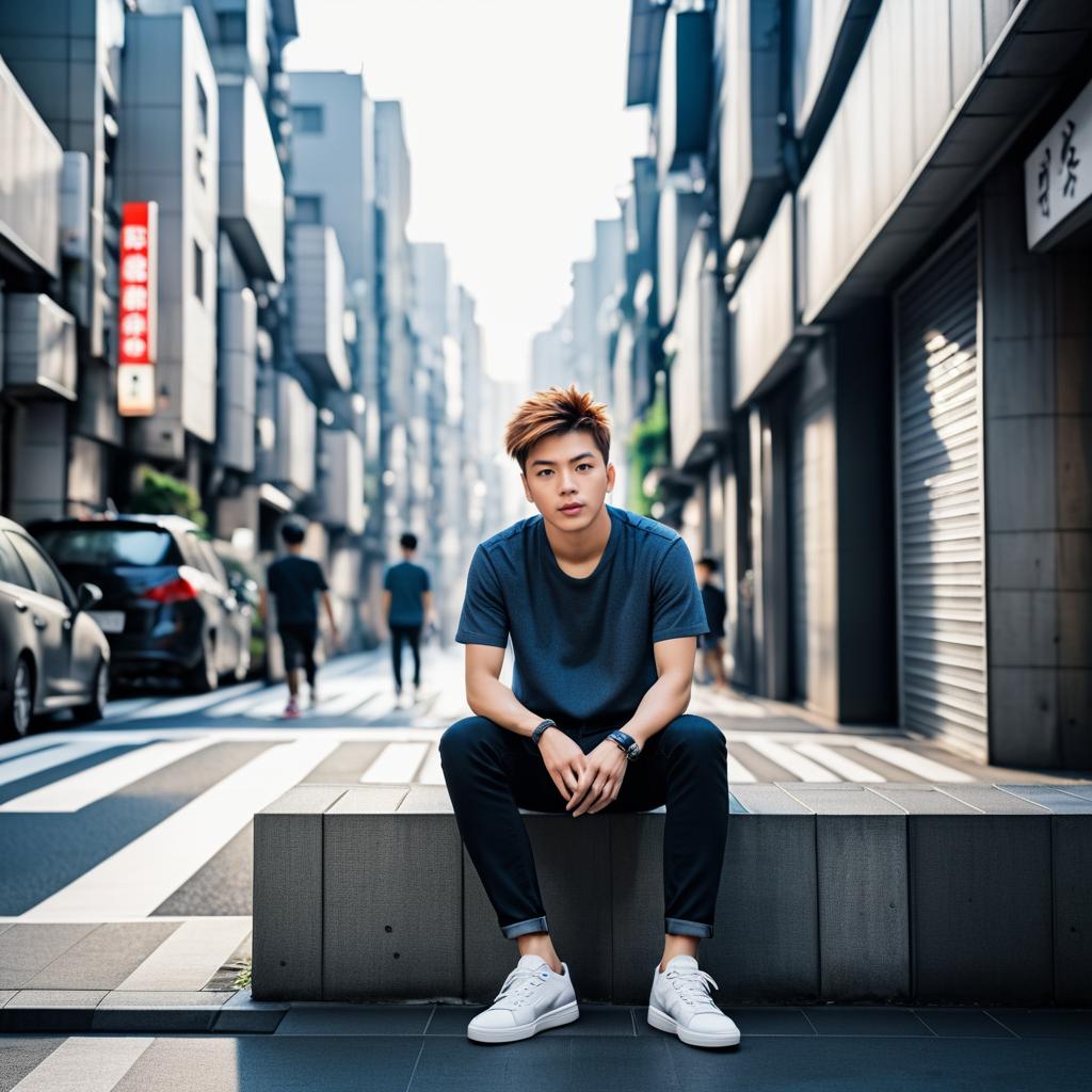 Dynamic Youth in Bustling Tokyo Streets