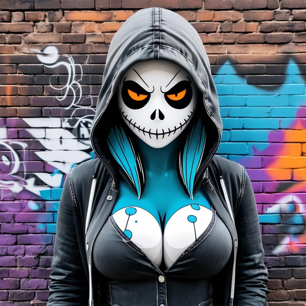 Hipster Ghost Graffiti Character Art