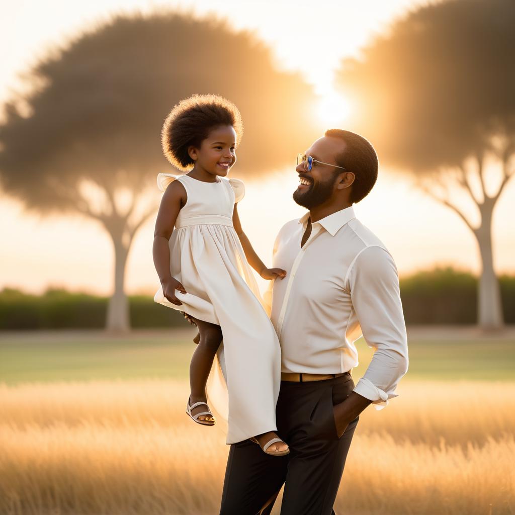 Timeless Father-Child Bond at Sunset