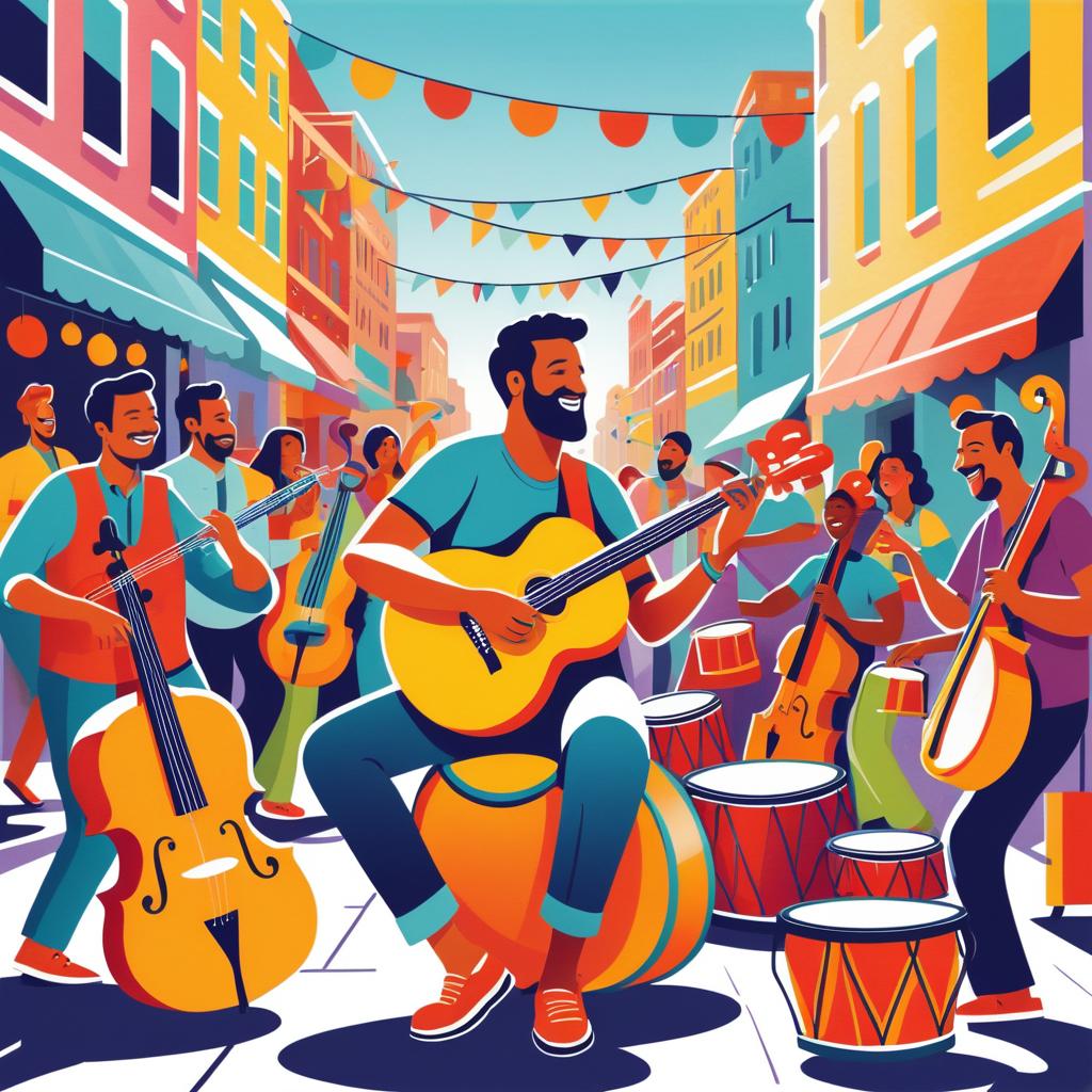 Festival Vibes: Joyful Musician in Color