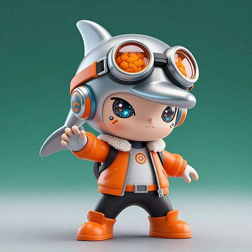 Futuristic 3D Dolphin Cyber Doll