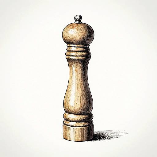 Elegant Pen and Ink Pepper Grinder