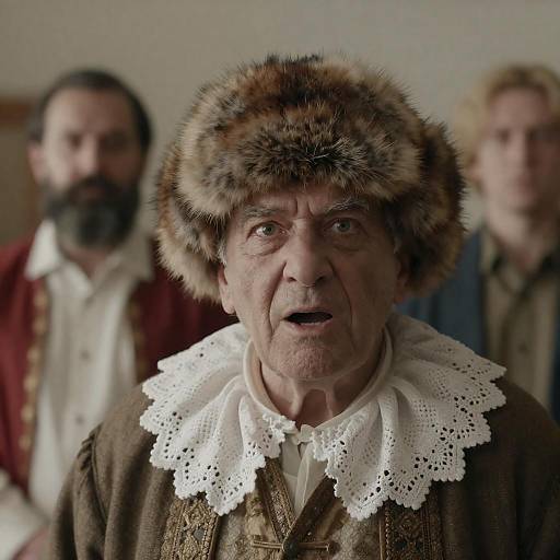 Old Man Portrait with Two Unfocused Figures