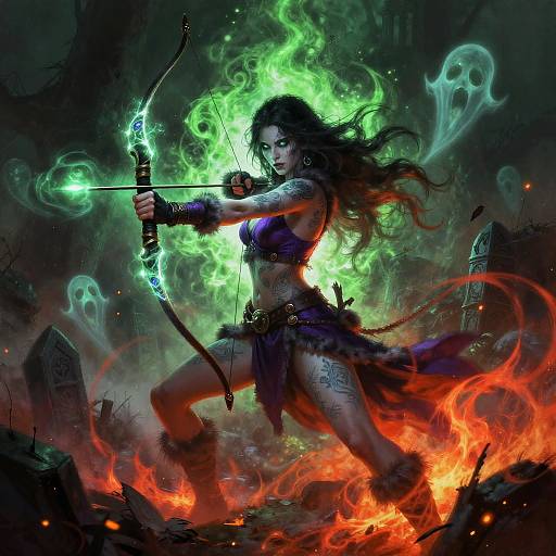 Ghostly Huntress with Spectral Bow