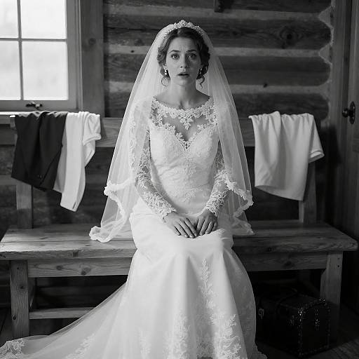 Surprised Bride in a Rustic Setting