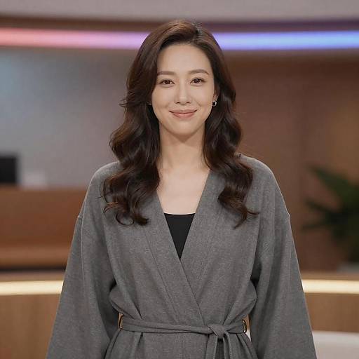 Elegant Woman in Cozy Indoor Setting