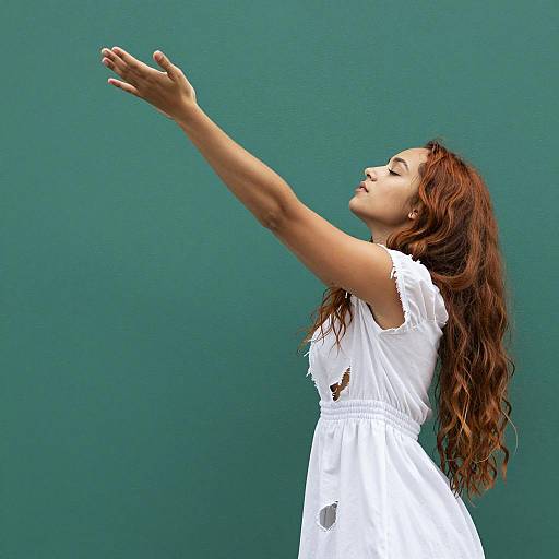 Blurry Portrait of a Torn-Dress Girl