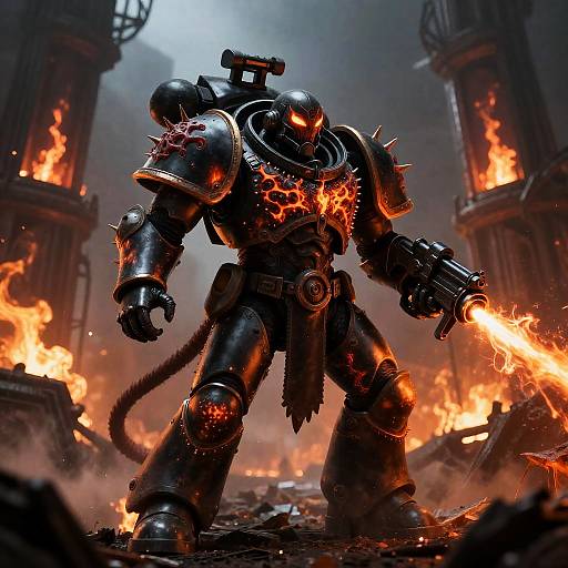 Infernal Chaos Marine Amid Daemonic Forges