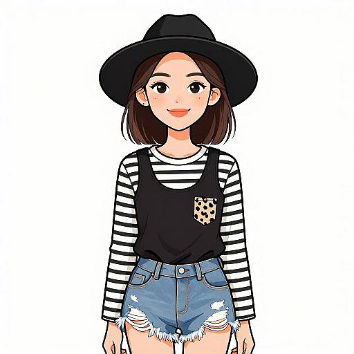 Smiling Woman in Casual Layered Outfit