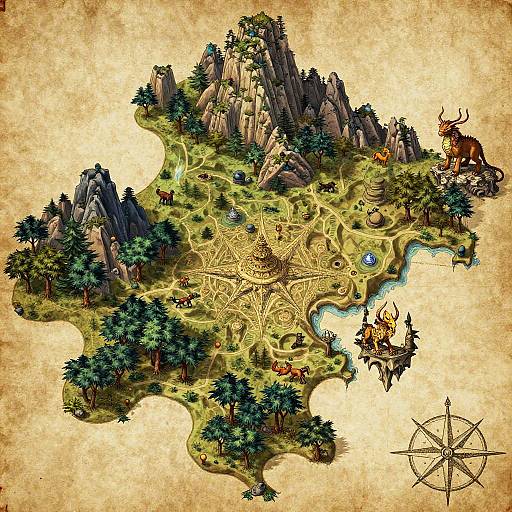 Ancient Fantasy World Map Visualization