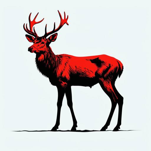 Red Deer Vector Illustration