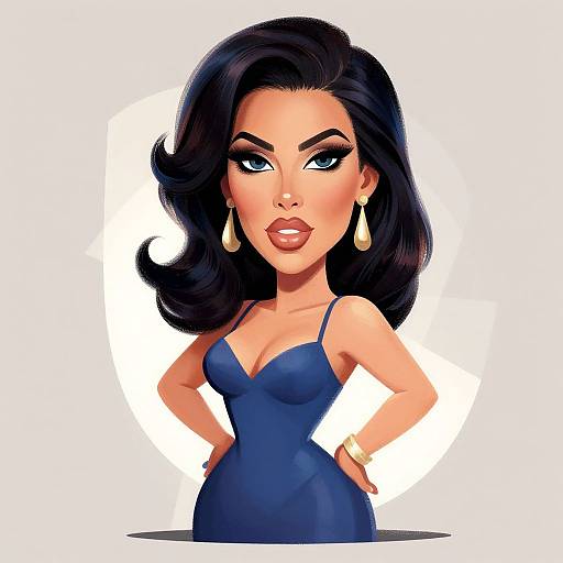 Vibrant Charismatic Caricature Woman