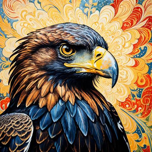 Vibrant Neo-Impressionist Eagle Drawing Vibrant Neo-Impressionist Eagle Drawing