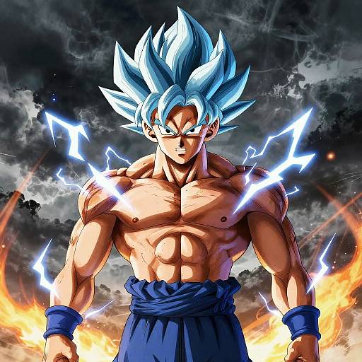 SSJ5 Fierce Transformation Scene