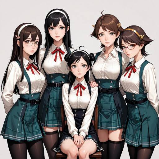 Multiple Girls in Stylish Outfits