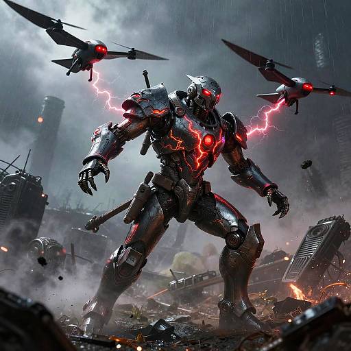 Mechanized Falconer and Drone Birds