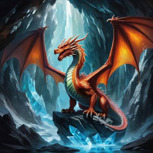 Majestic Dragon in a Crystal Cave Majestic Dragon in a Crystal Cave