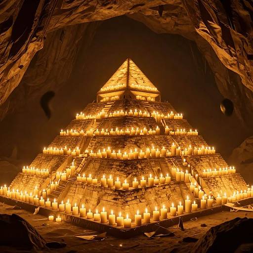 3D Candlelit Pyramid Ambiance