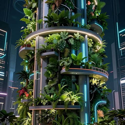 Futuristic Vertical Garden Tower