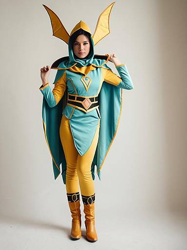 Woman in Vespiquen Cosplay Costume